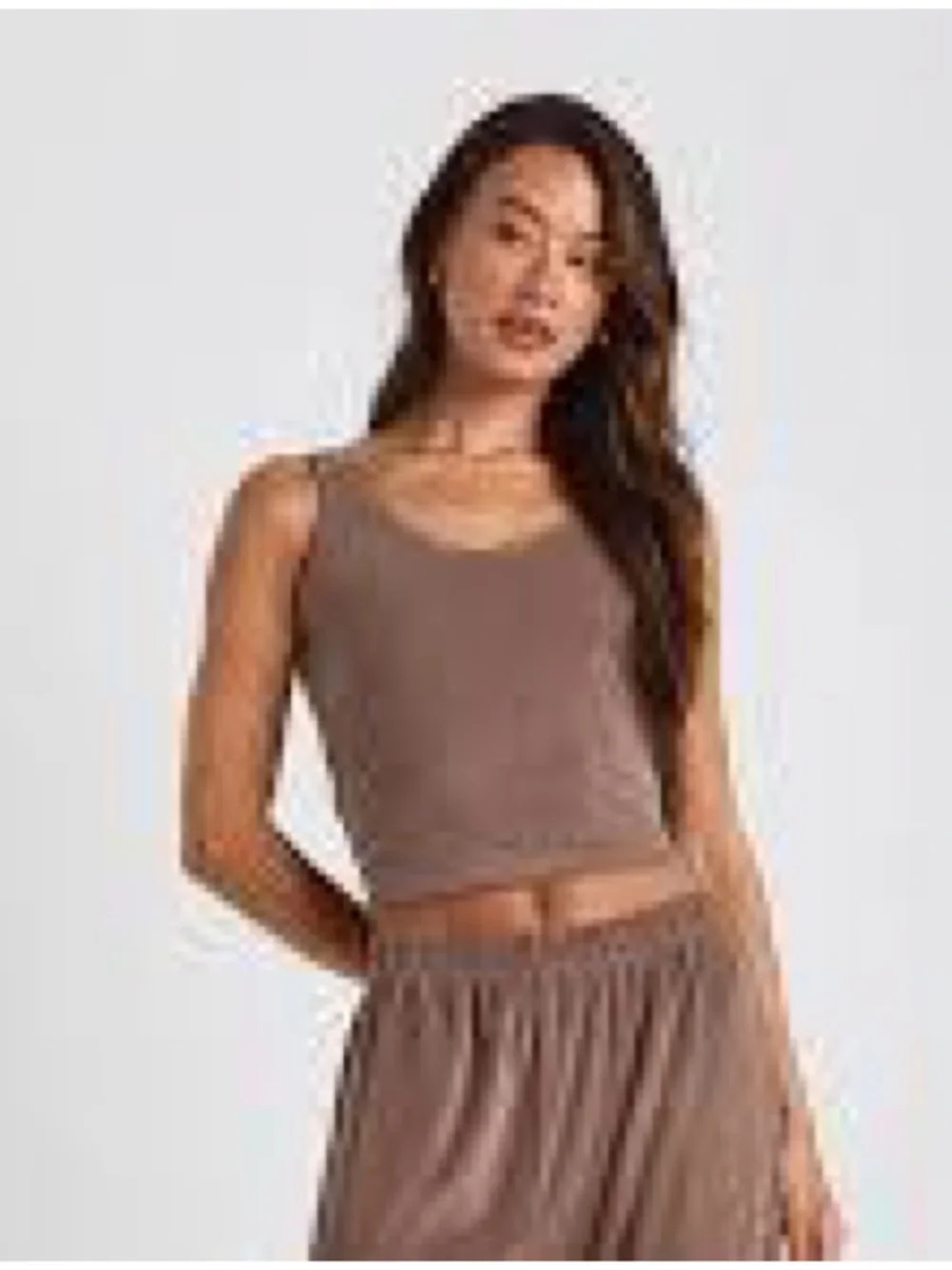 Nasty Gal Textured Wide-Leg Pants in Light Beige. Leg open to knee